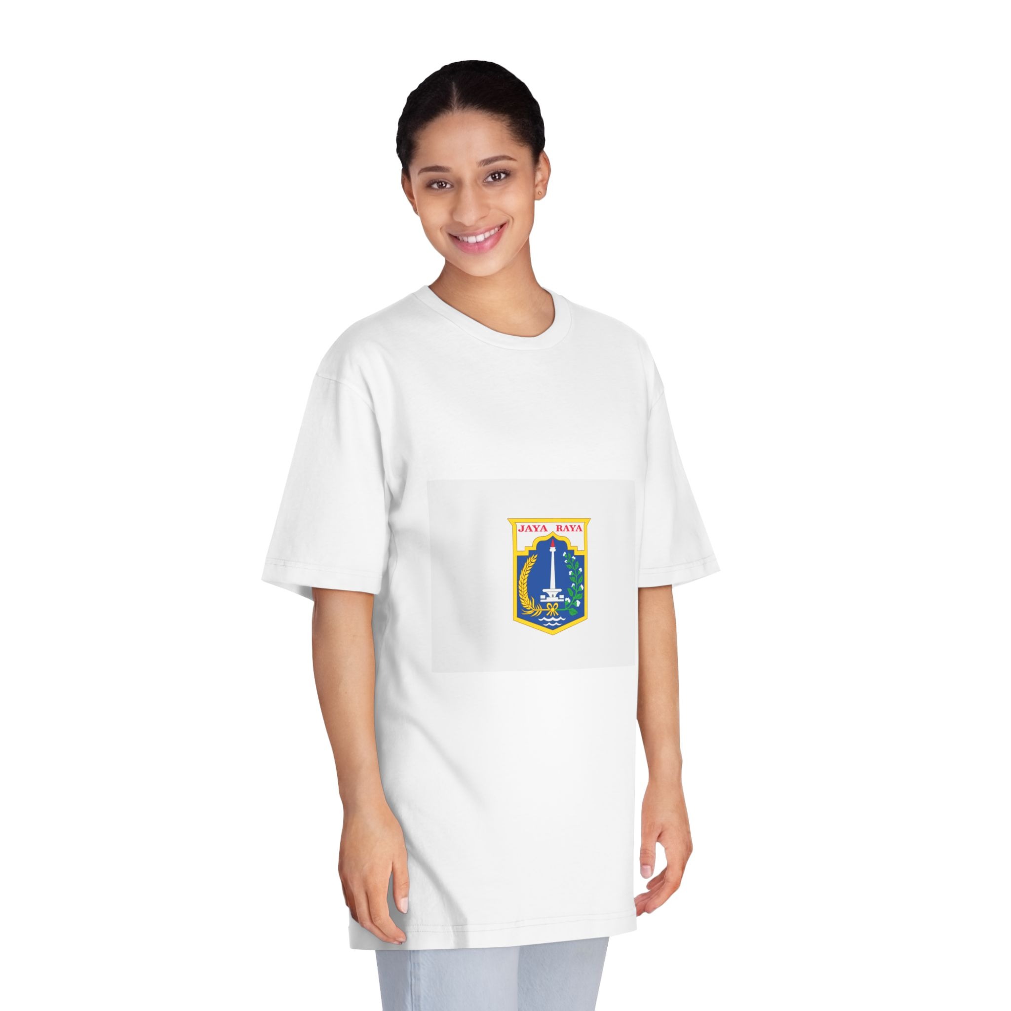 Flag of Jakarta (vectorised) Unisex Classic Crewneck T Shirt - Image 3