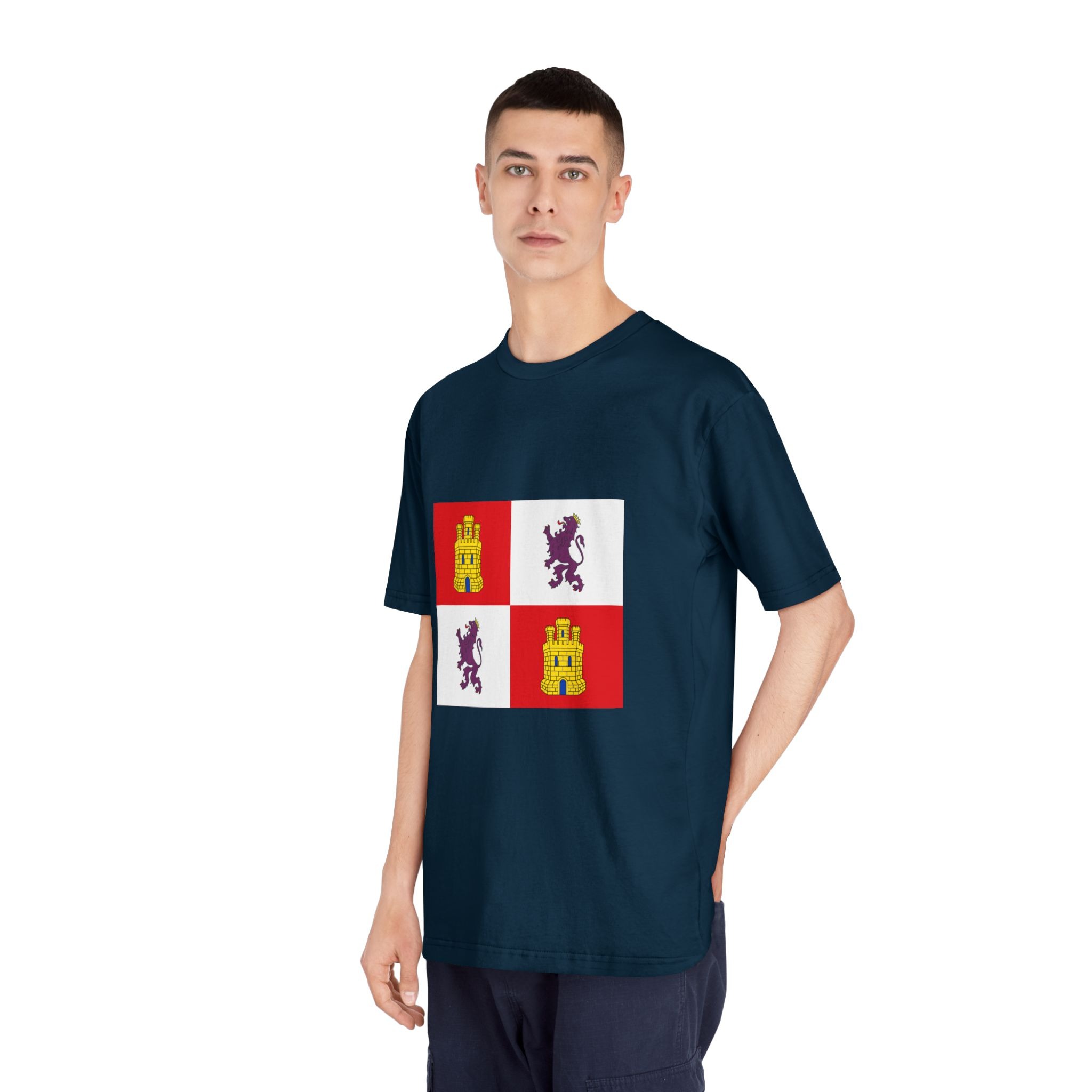 Flag of Castile and León Unisex Classic Crewneck T Shirt - Image 20