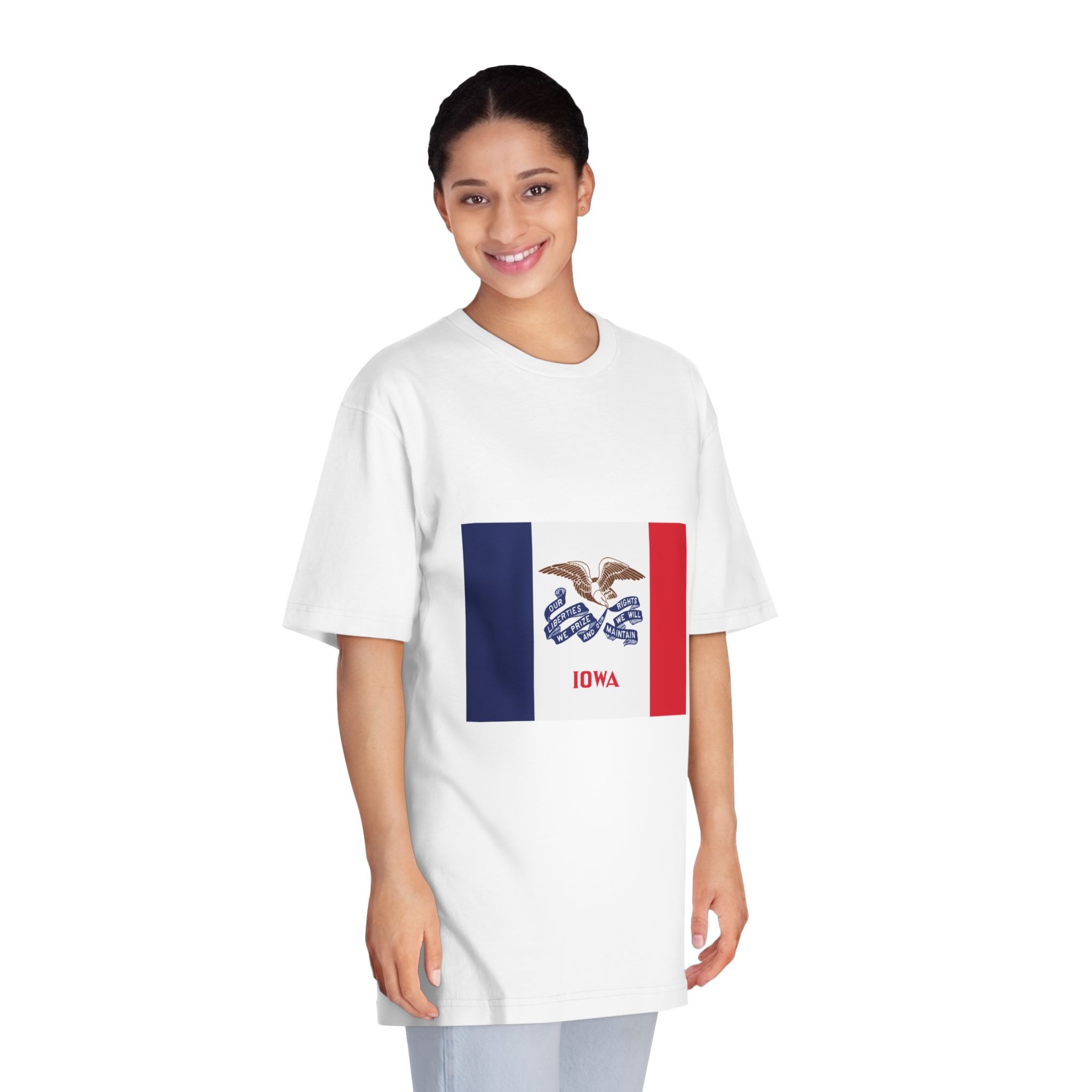Flag of Iowa Unisex Classic Crewneck T Shirt - Image 3