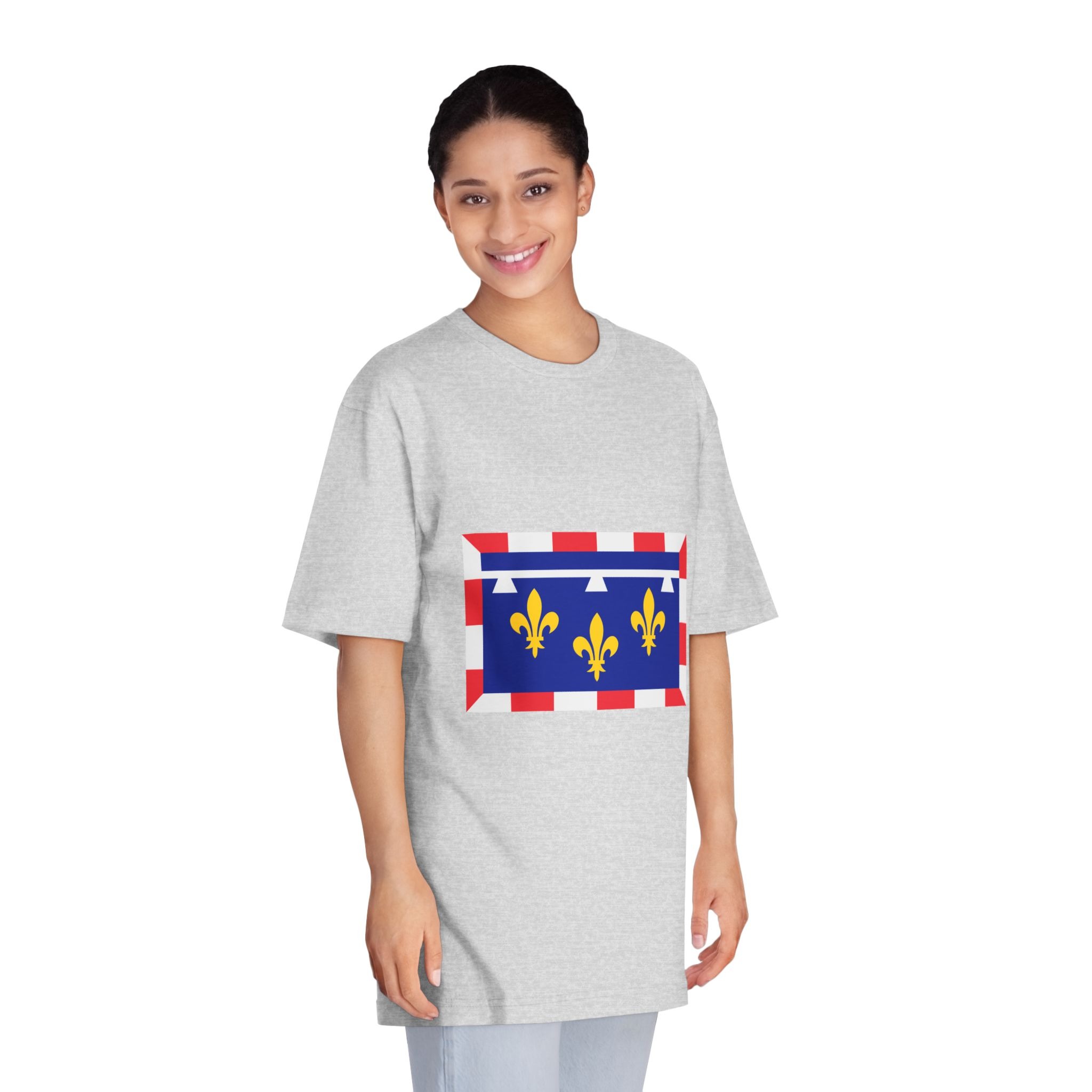 Flag of Centre Val de Loire Unisex Classic Crewneck T Shirt - Image 15