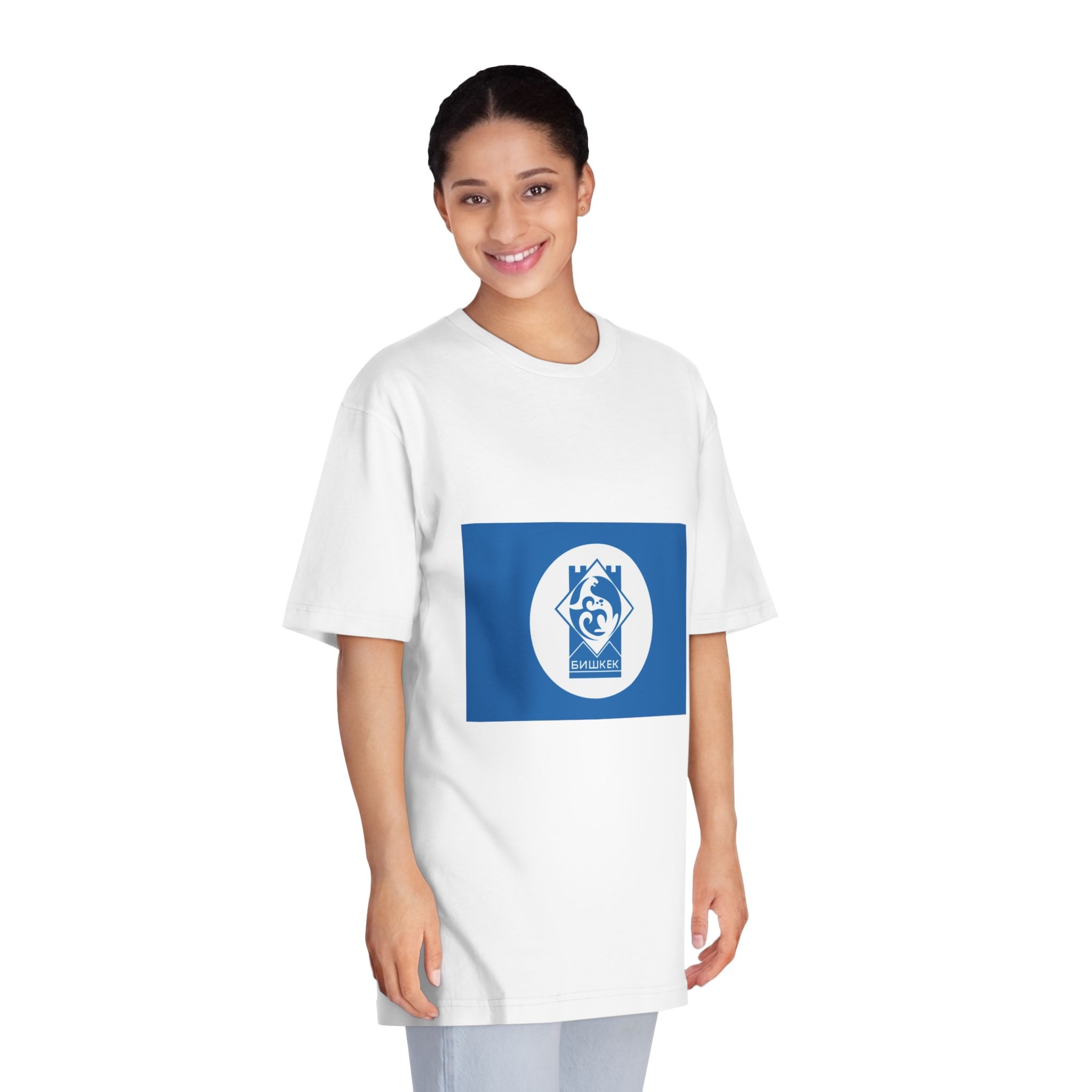 Flag of Bishkek Unisex Classic Crewneck T Shirt - Image 3