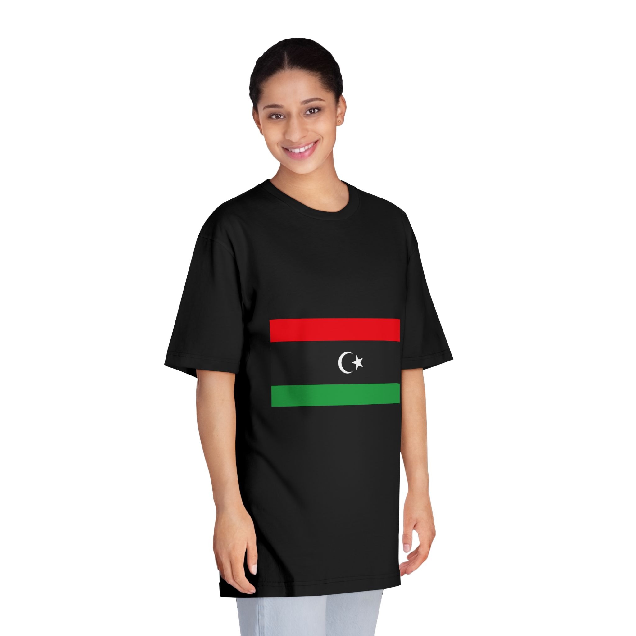 Flag of Libya Unisex Classic Crewneck T Shirt - Image 7