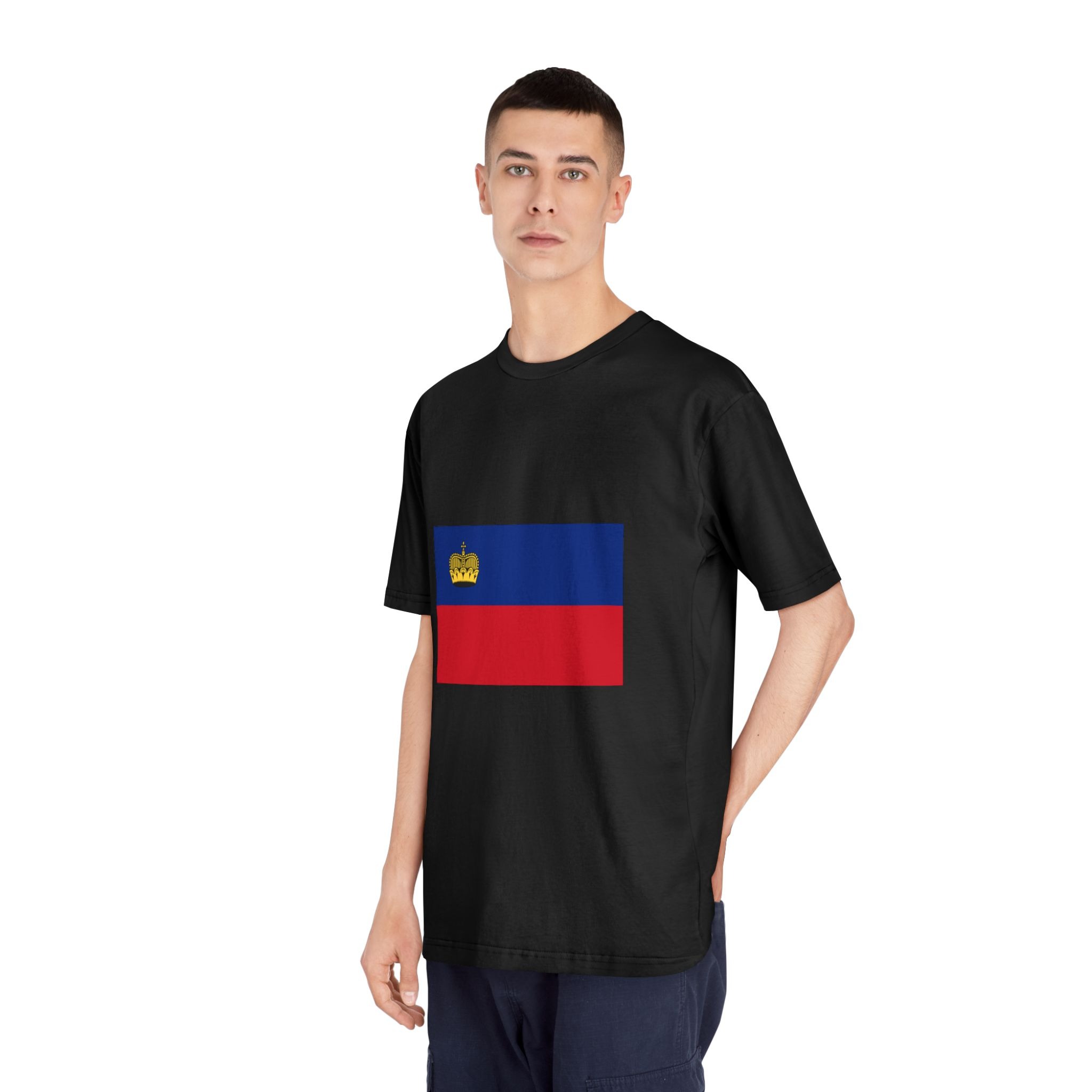 Flag of Liechtenstein Unisex Classic Crewneck T Shirt - Image 8
