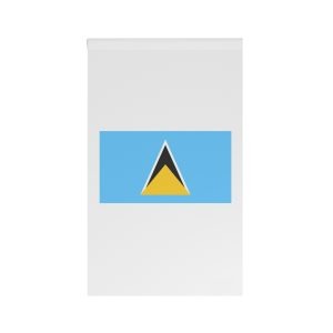National Flag Saint Lucia With Iconic Pyramid Emblem House Banner