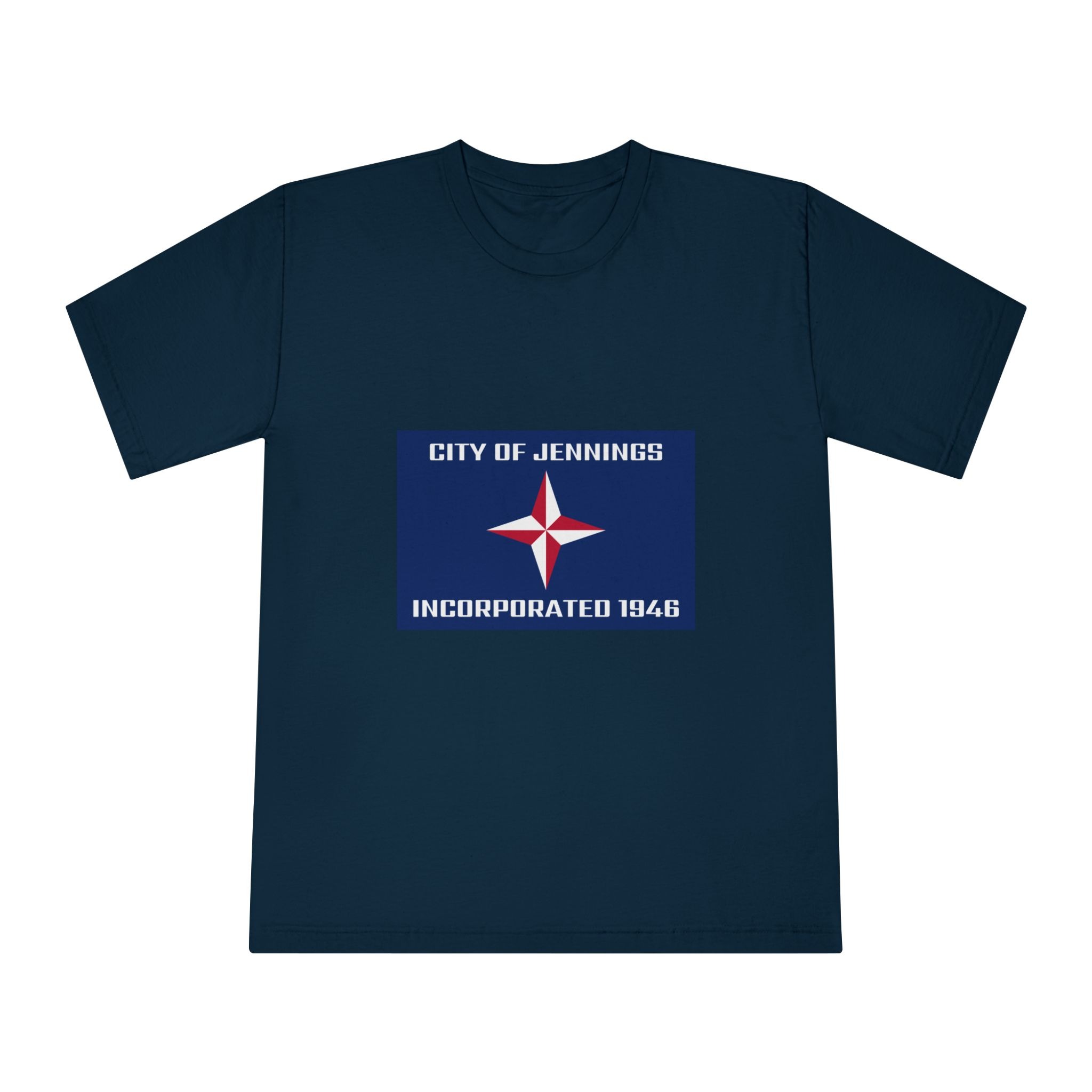 Flag of Jennings, Missouri Unisex Classic Crewneck T Shirt - Image 17