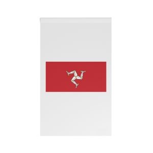 Flag Isle Man Red Flag With Triskelion Three Legs Manx National Symbol House Banner