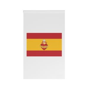 Flag of Spain According To Command of Alphonse Charles With Sacred Heart House Banner