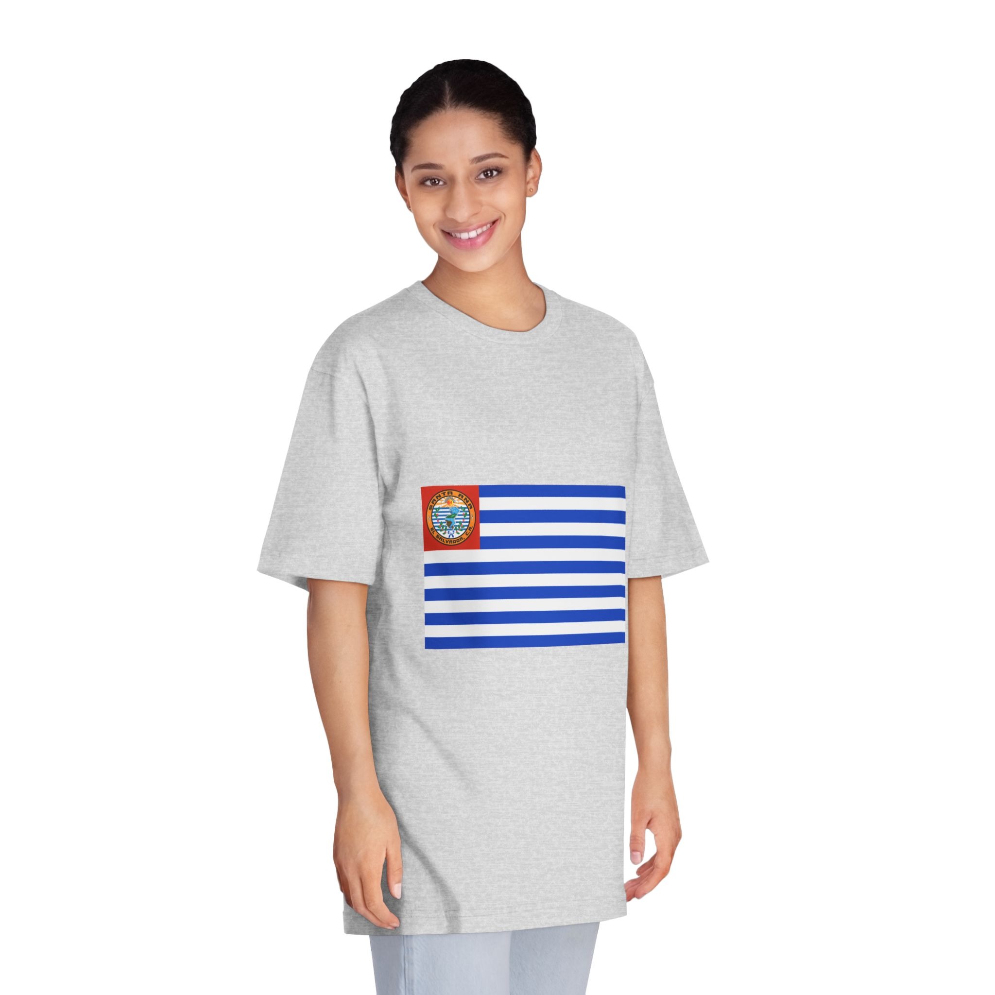 Bandera de Santa Ana, El Salvador Unisex Classic Crewneck T Shirt - Image 15