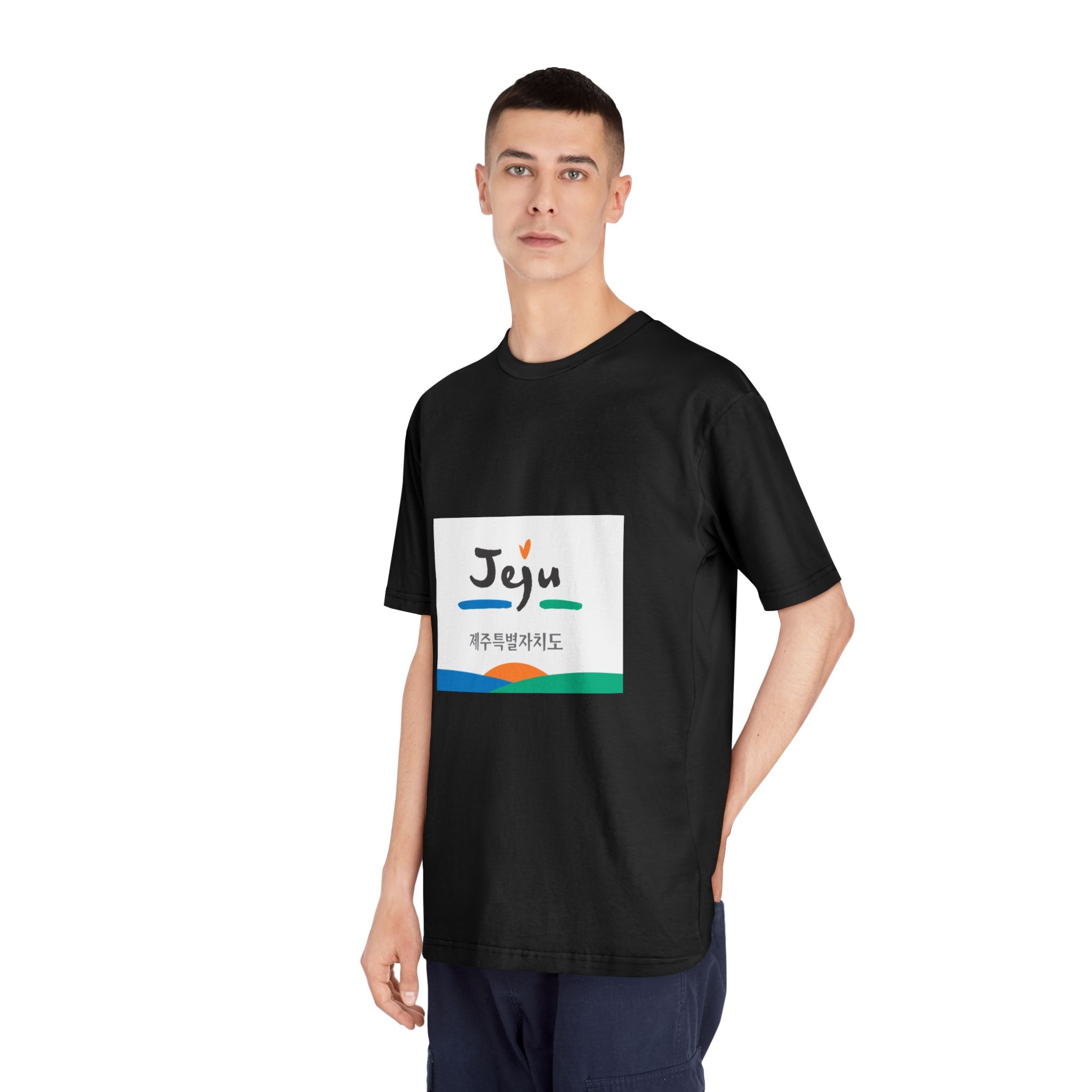 Flag of Jeju Province Unisex Classic Crewneck T Shirt - Image 8