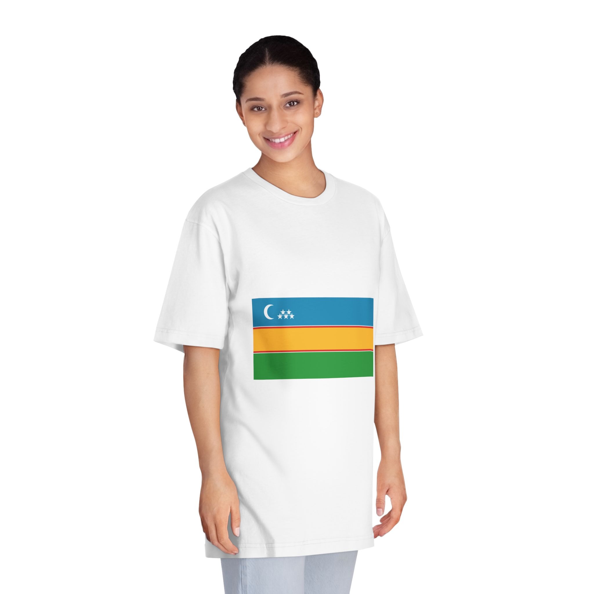 Flag of Karakalpakstan Unisex Classic Crewneck T Shirt - Image 3