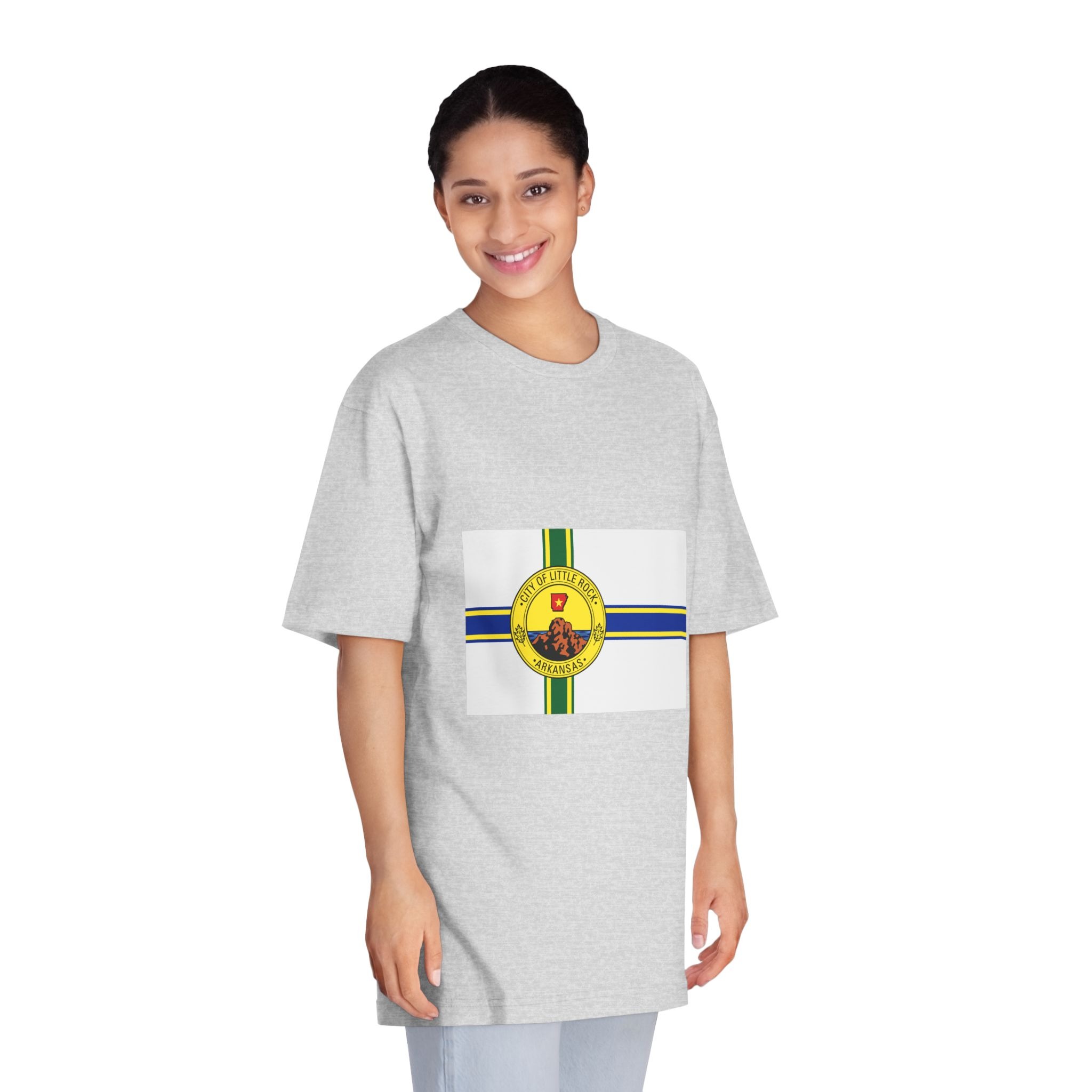 Flag of Little Rock, Arkansas Unisex Classic Crewneck T Shirt - Image 15