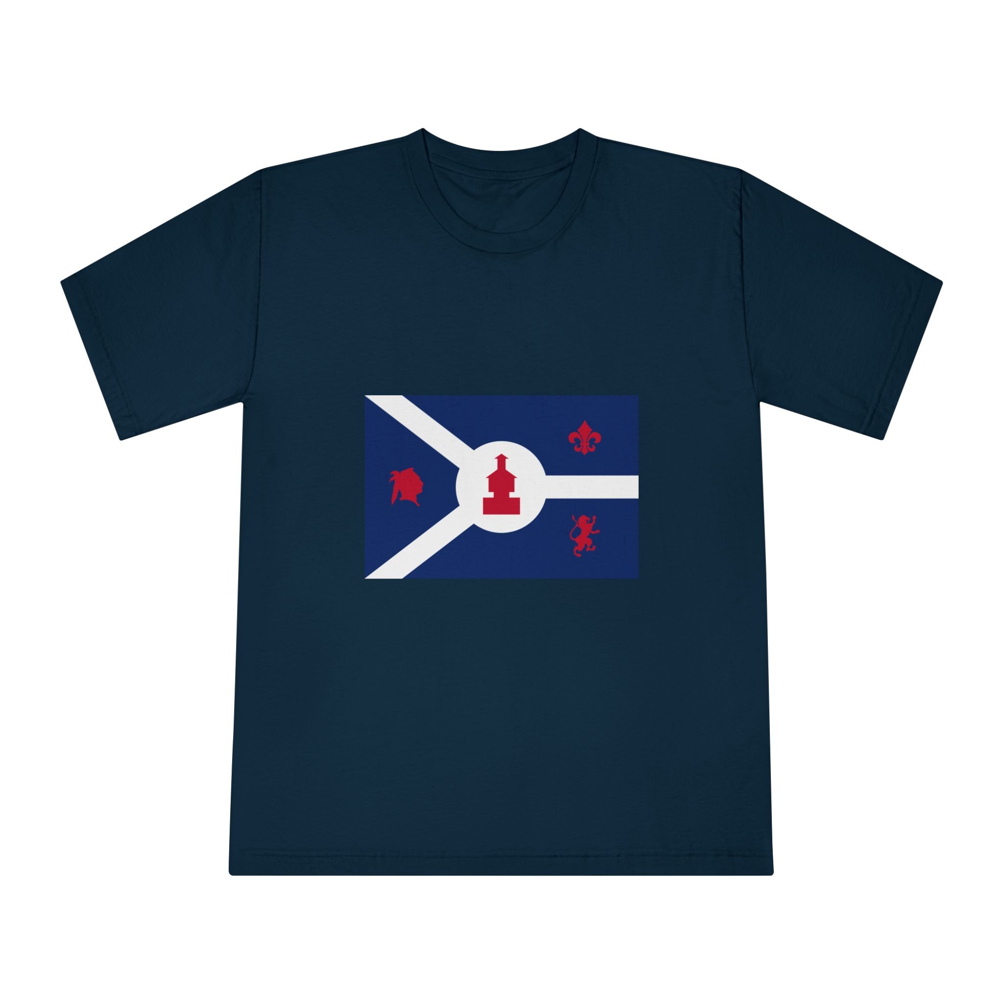 Flag of Fort Wayne, Indiana Unisex Classic Crewneck T Shirt - Image 17