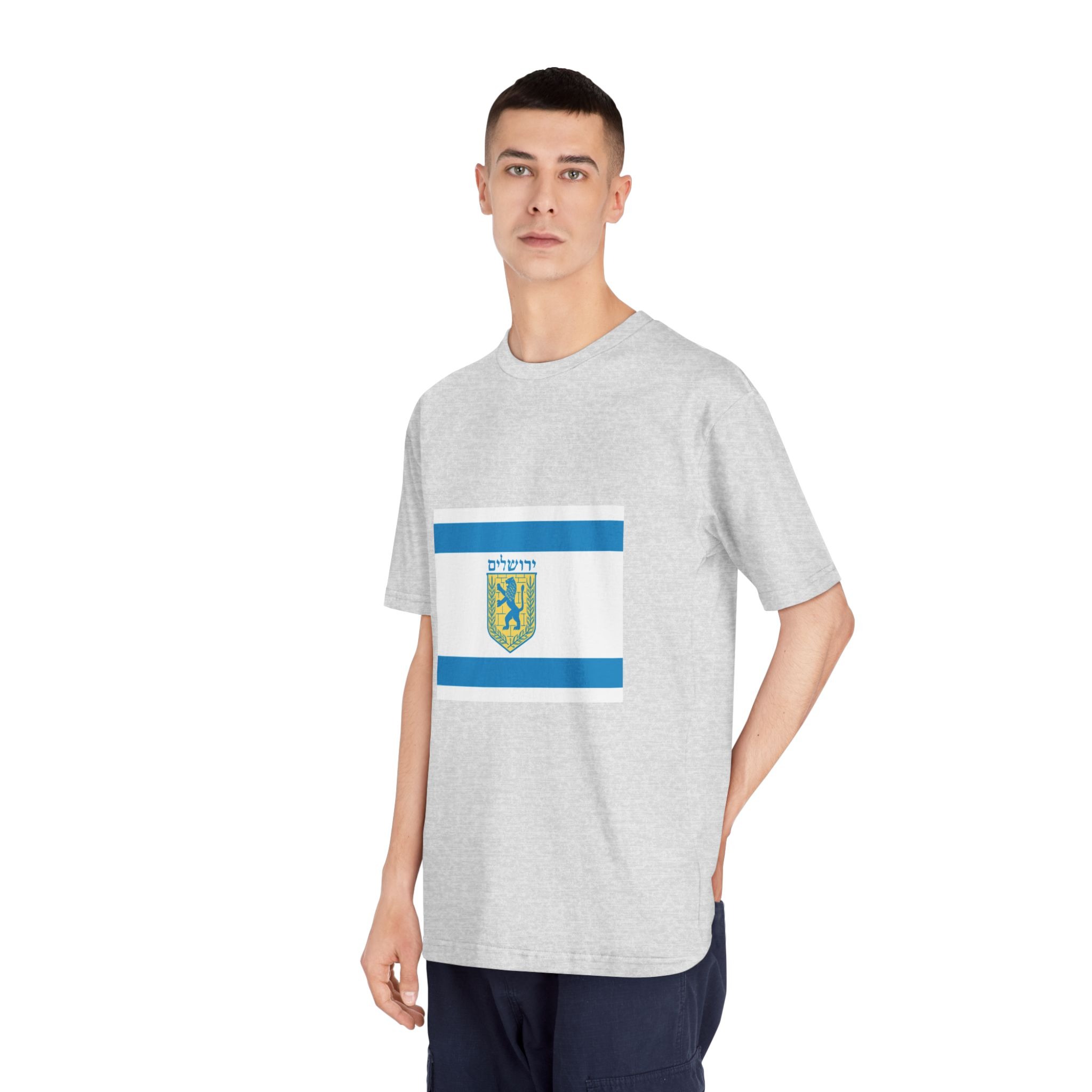 Flag of Jerusalem Unisex Classic Crewneck T Shirt - Image 16