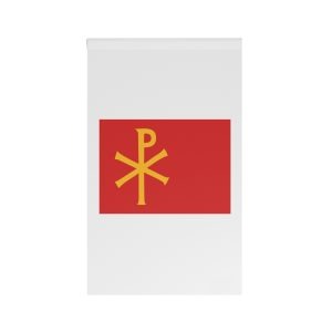 Red Flag With Chi Rho Attributed To the Byzantine Empire House Banner