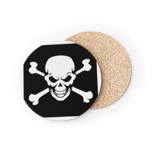 Pirate Flag With Skull Crossbones Illustration Human Skull With Crossed Bones Coasters