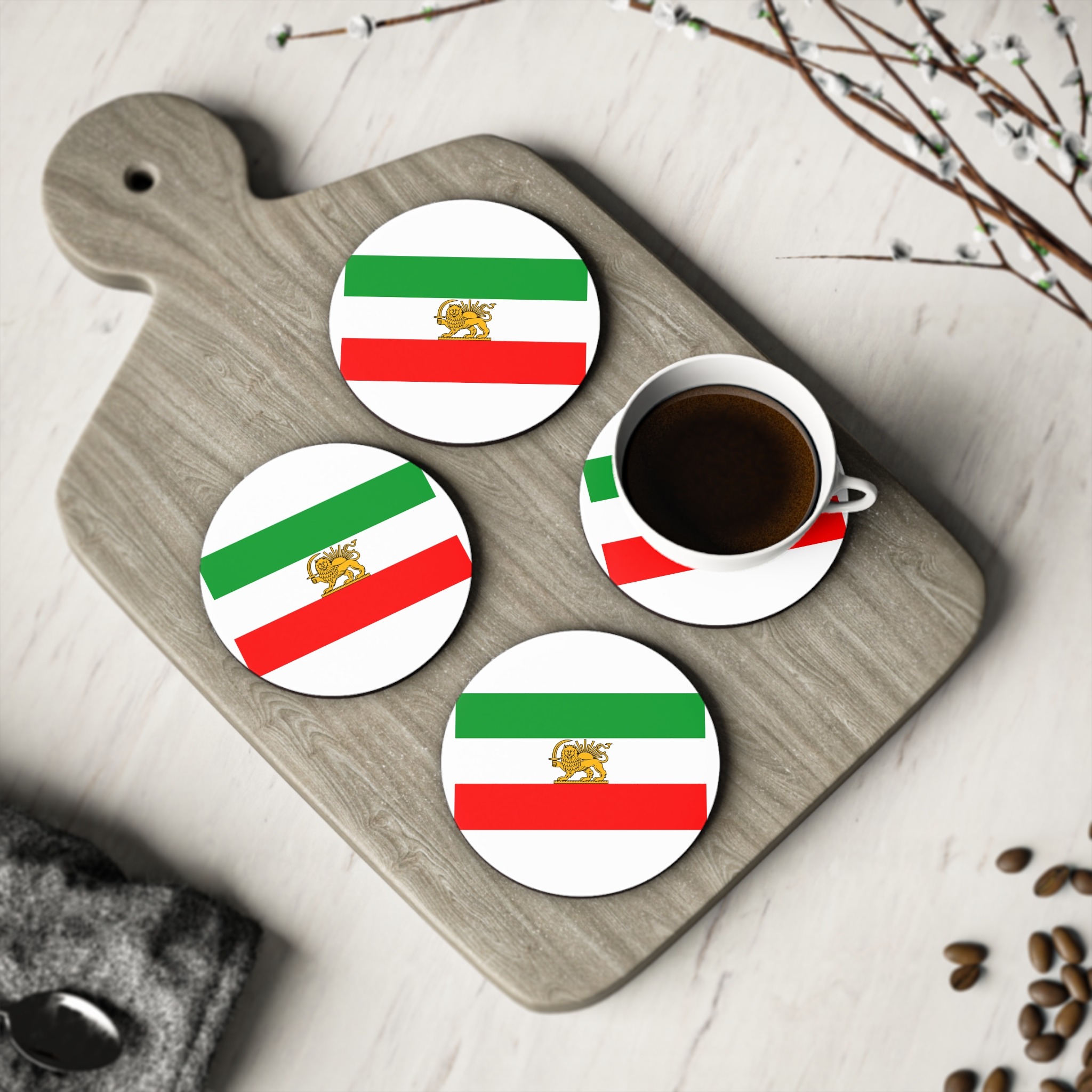 State Flag of Iran 1964 1980 Coasters - Image 4