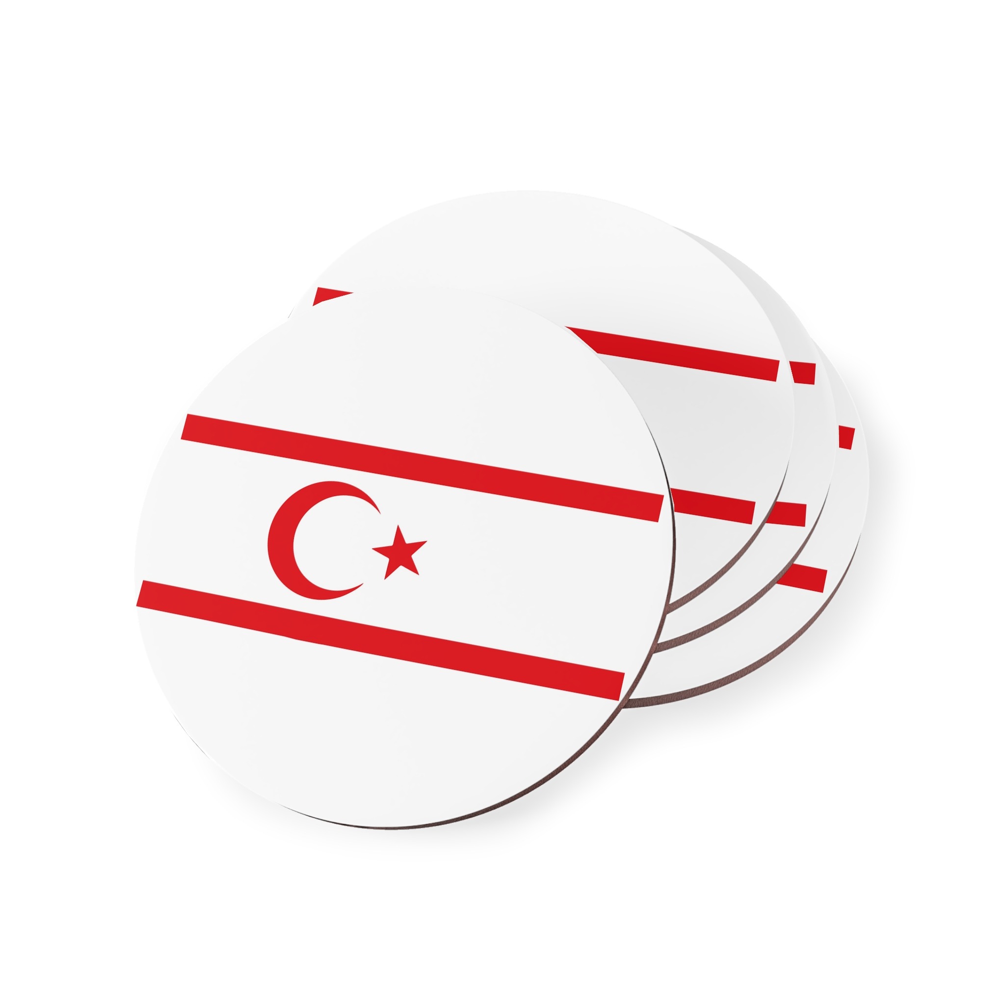 North Cyprus Flag Coasters - Image 3