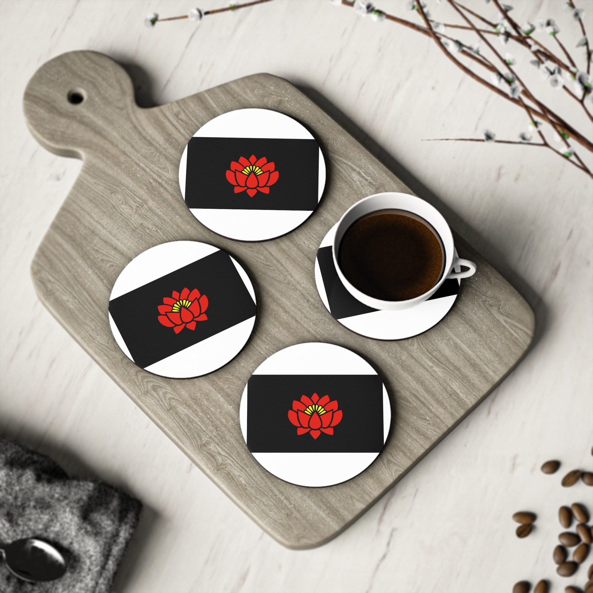 Proposed Yi Flag Ethnic Cultural Banner Yi People Southwest China Symbol Unity Coasters - Image 4