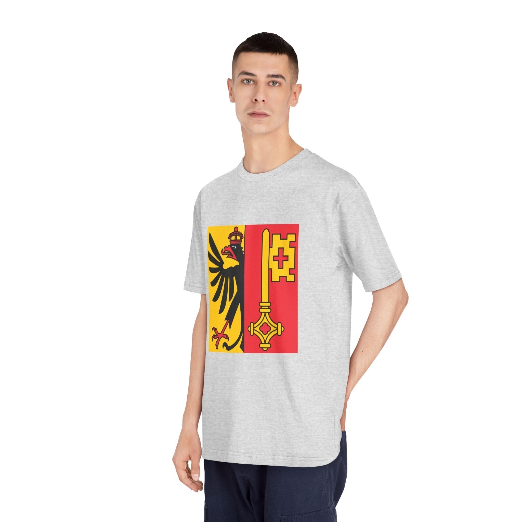 Flag of Canton of Geneva Unisex Classic Crewneck T Shirt - Image 16