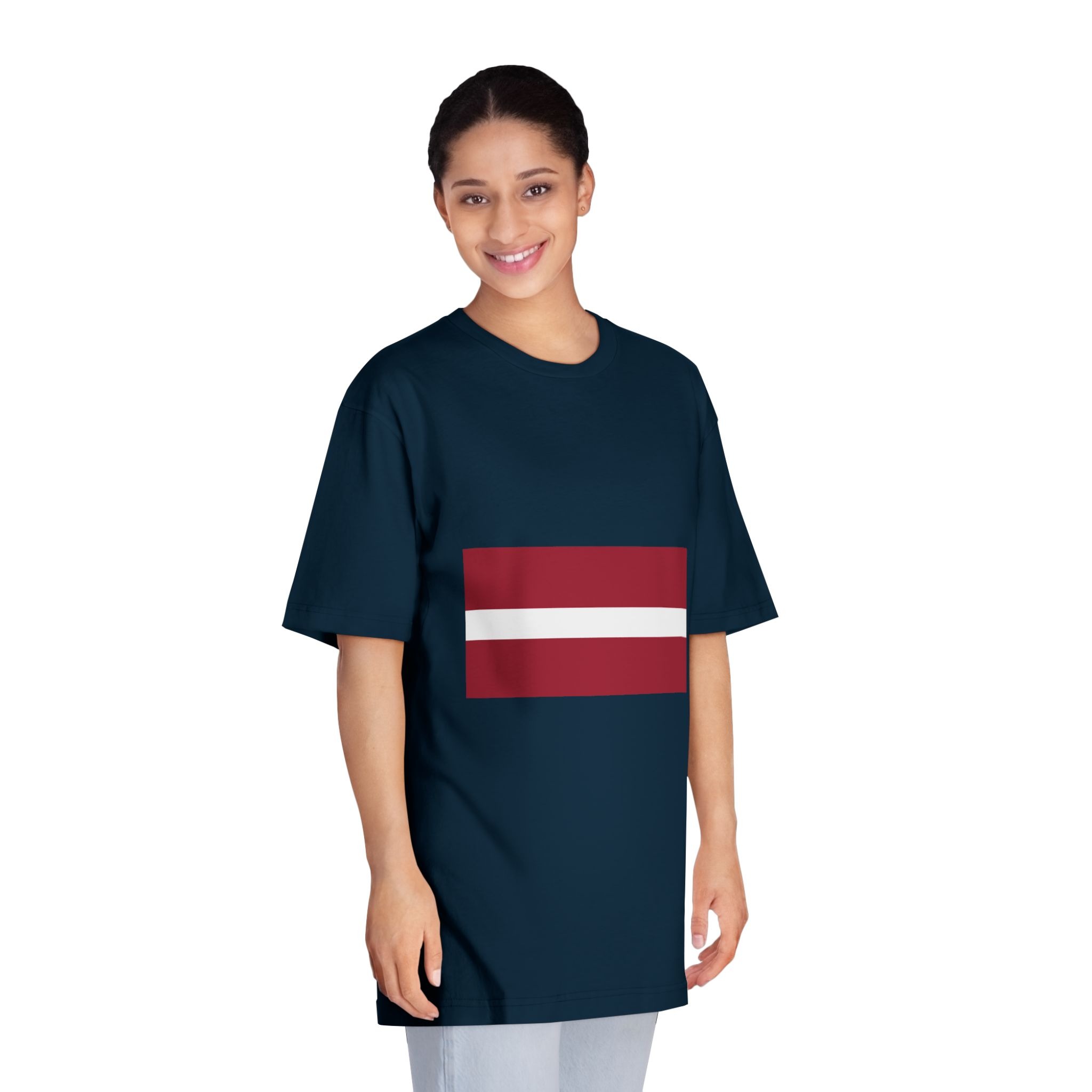 Flag of Latvia Unisex Classic Crewneck T Shirt - Image 19