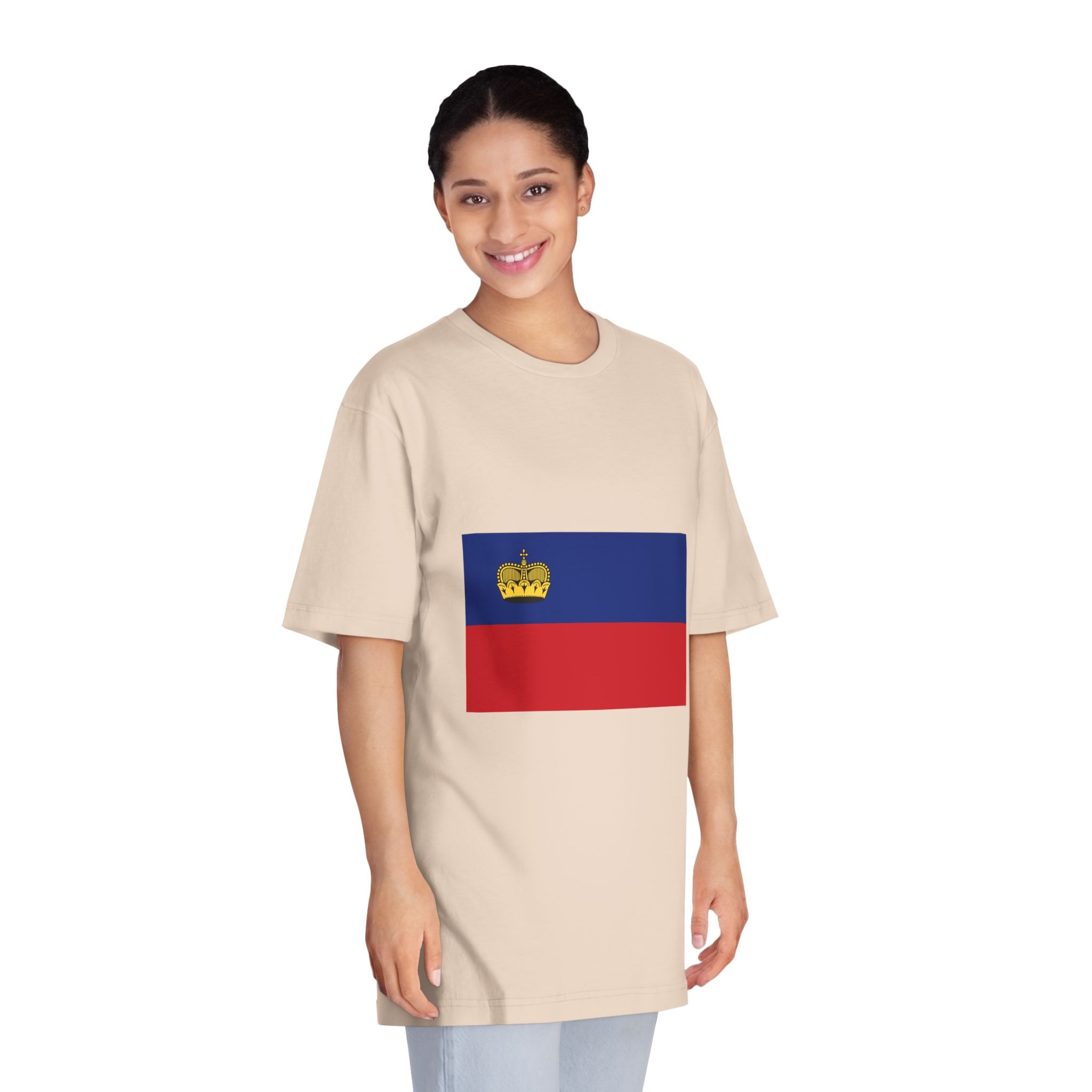 Flag of Liechtenstein Unisex Classic Crewneck T Shirt - Image 11