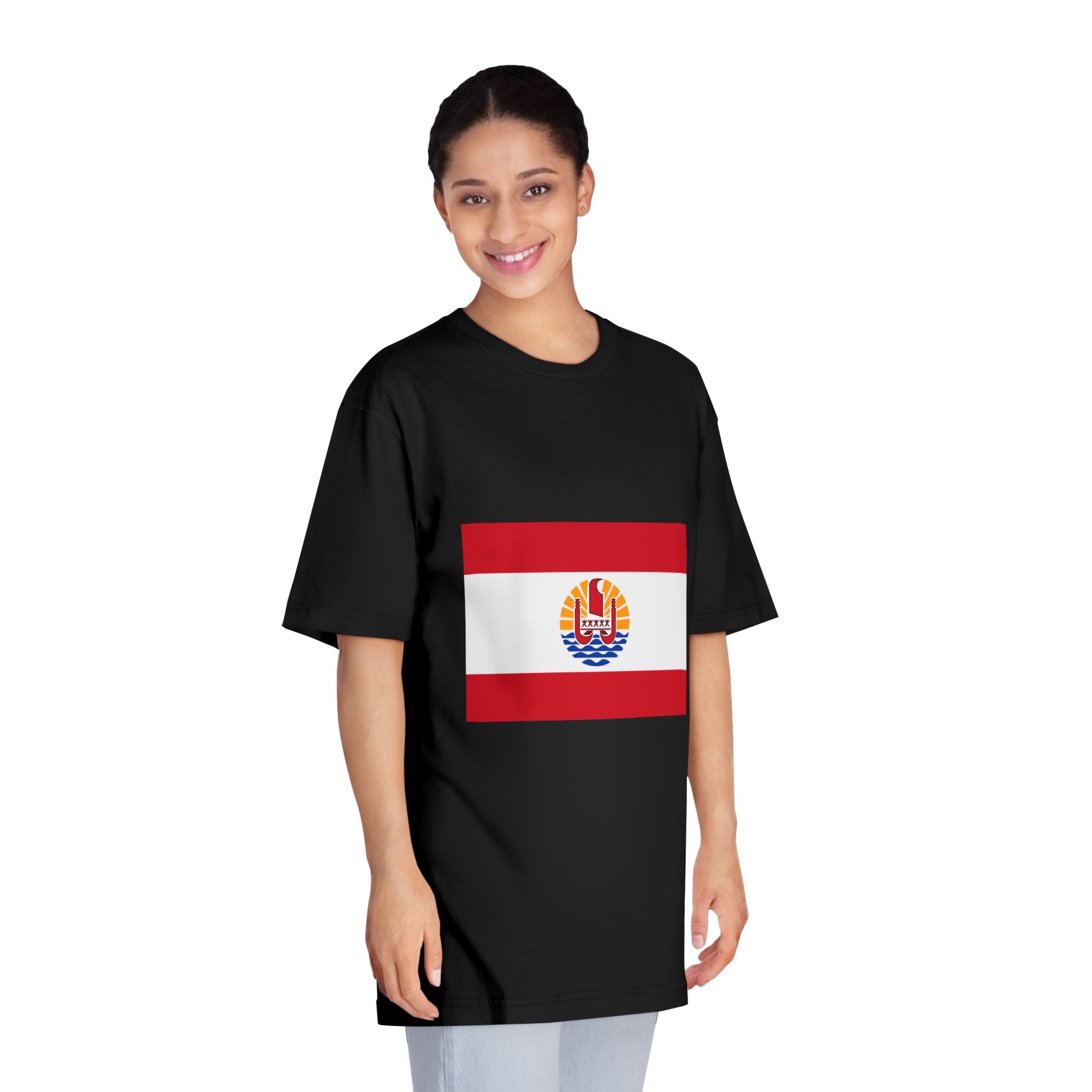 Flag of French Polynesia Unisex Classic Crewneck T Shirt - Image 7