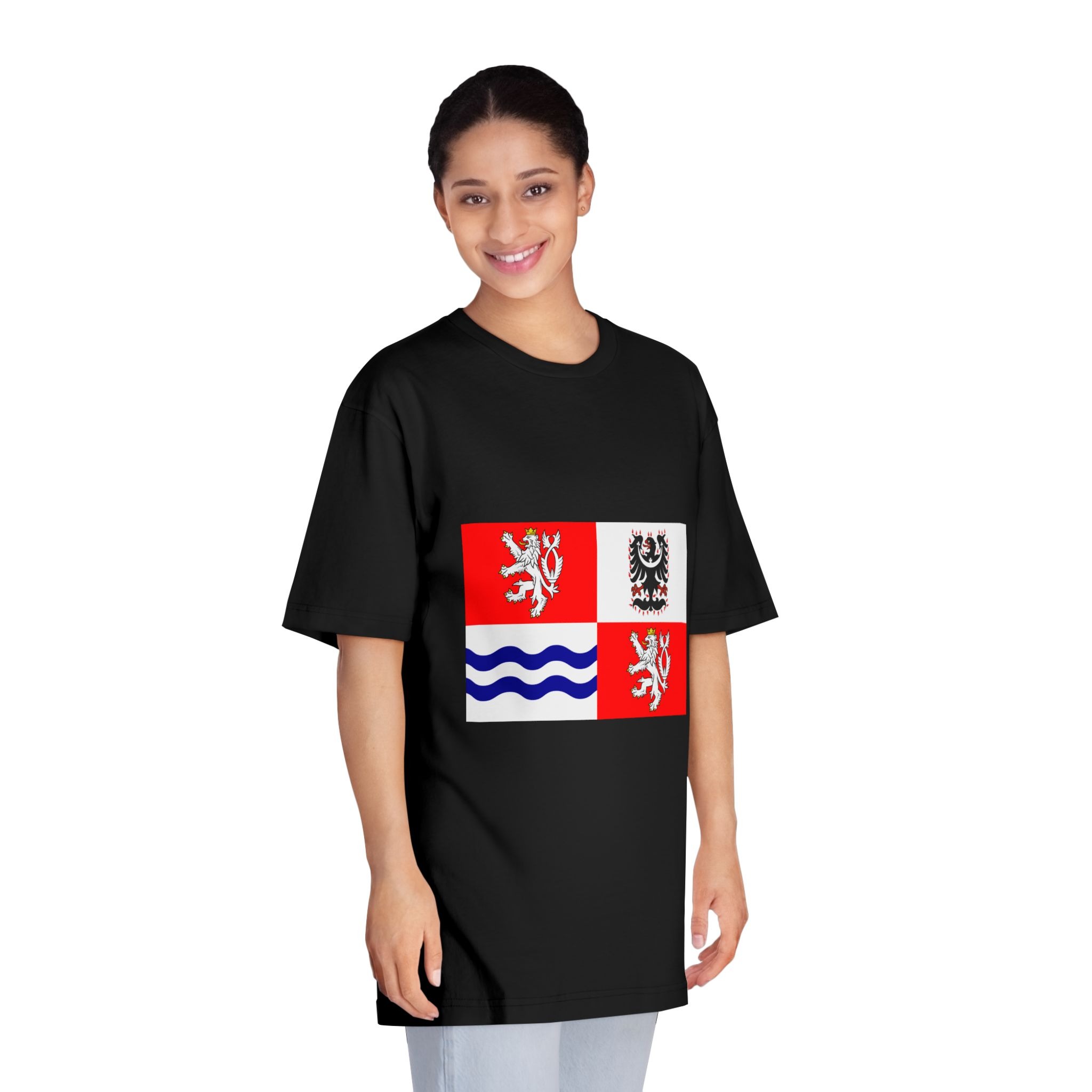 Flag of Central Bohemian Region Unisex Classic Crewneck T Shirt - Image 7