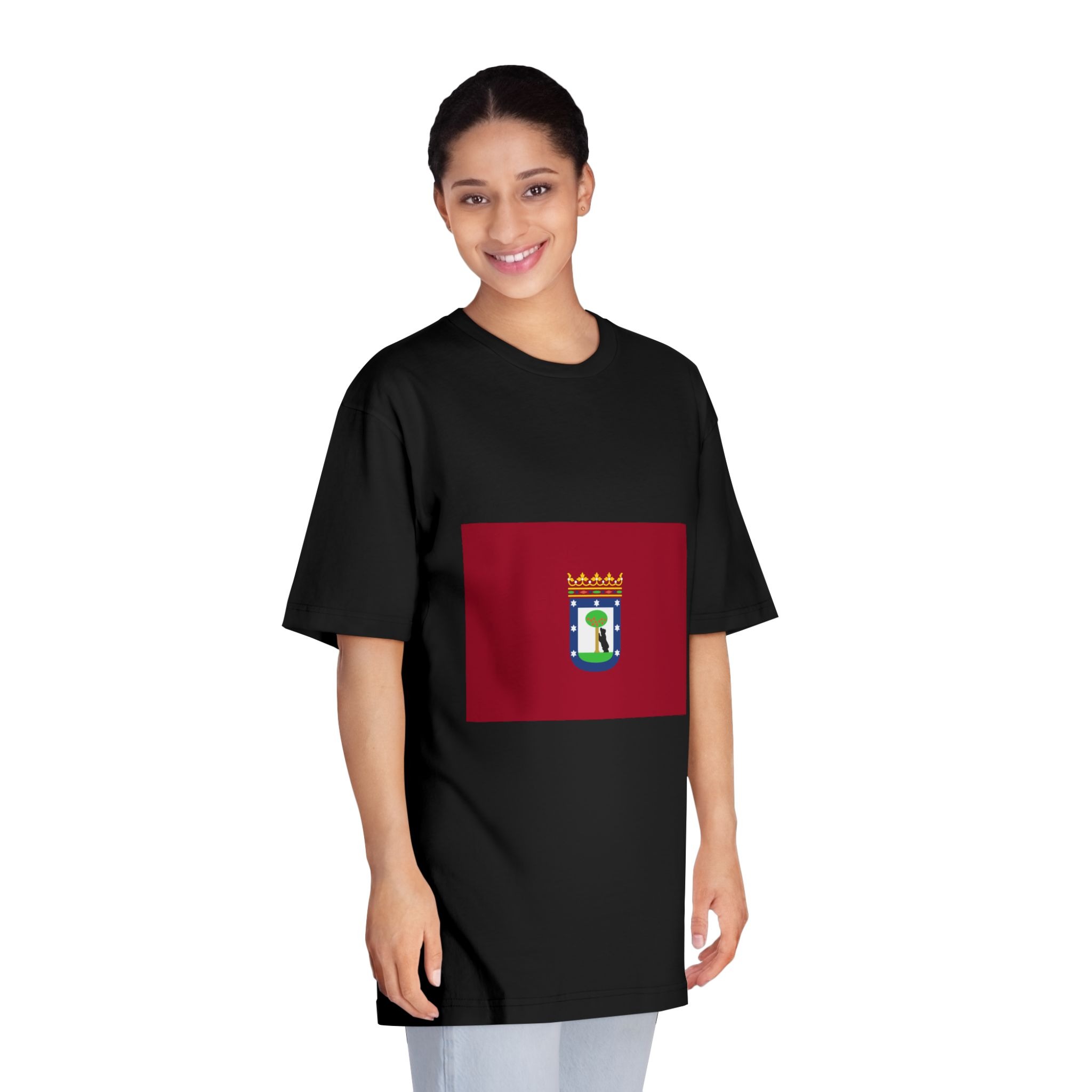 Bandera de La Ciudad de Madrid Unisex Classic Crewneck T Shirt - Image 7