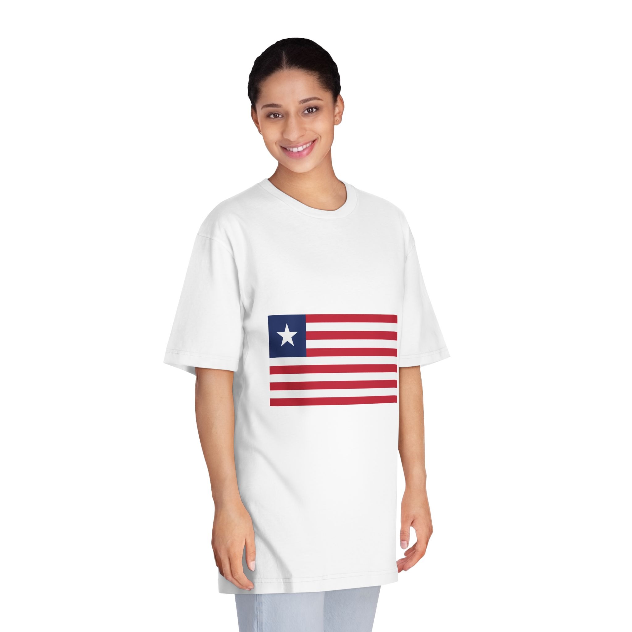 Flag of Liberia Unisex Classic Crewneck T Shirt - Image 3