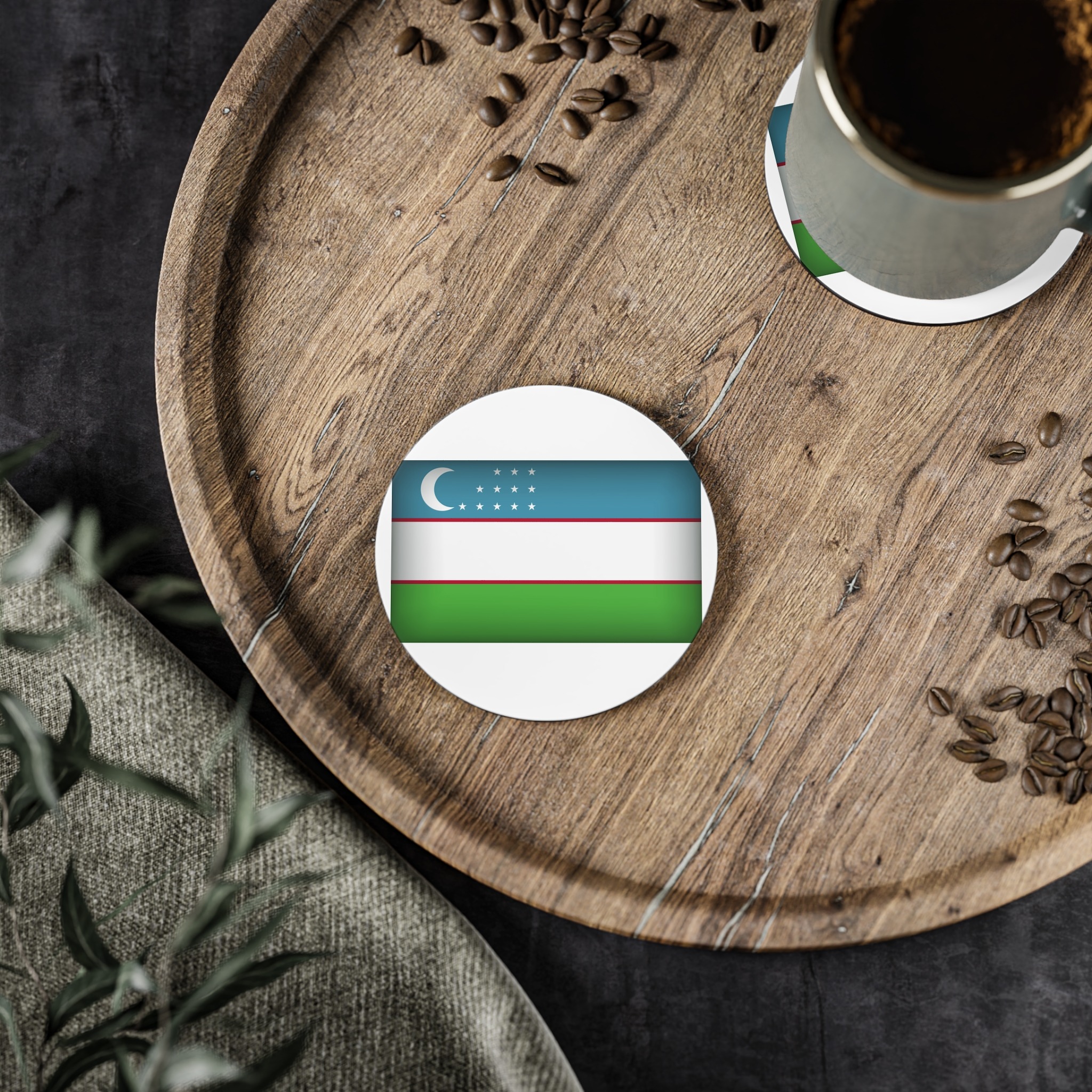 Uzbekistan Flag Coasters - Image 2