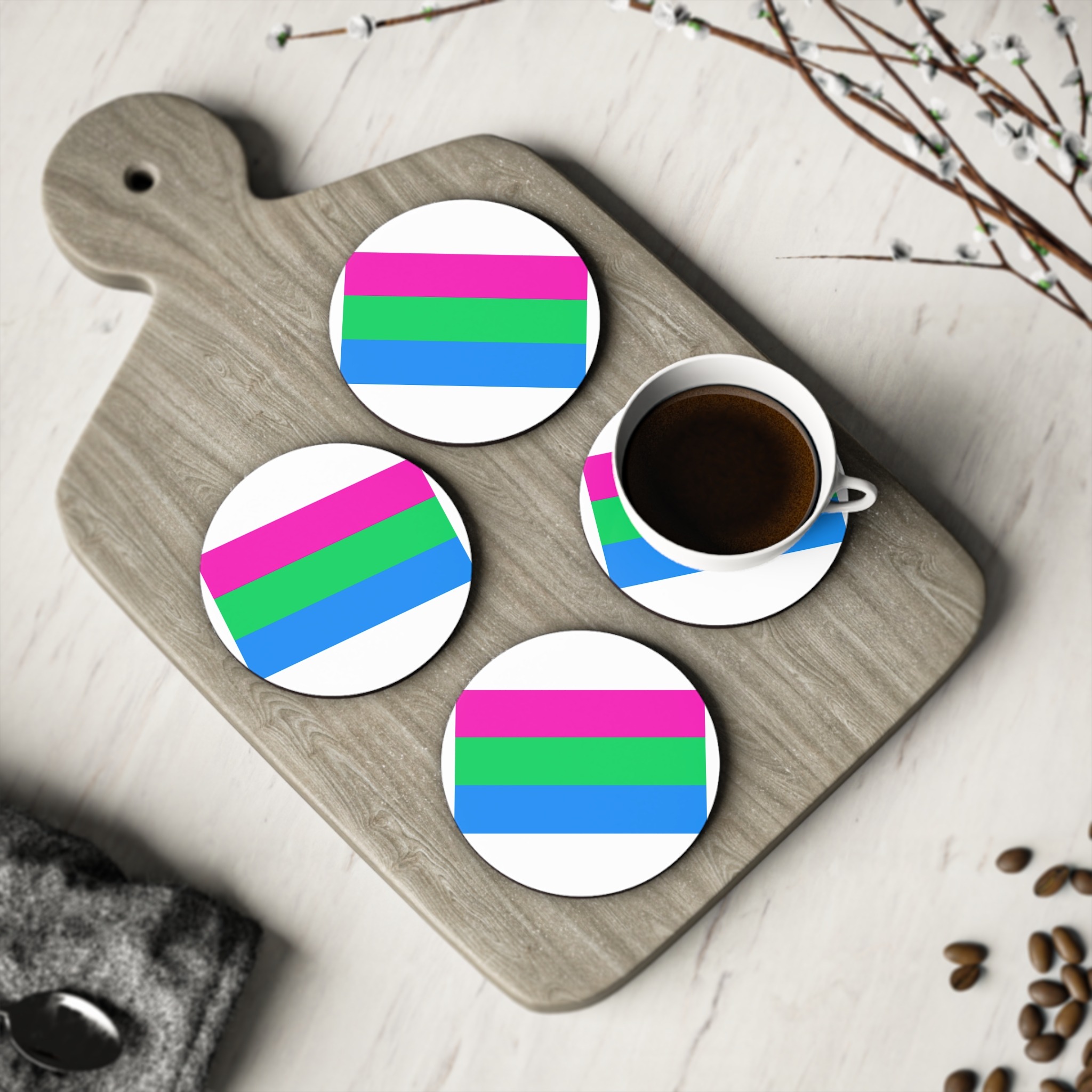 Polysexuality Pride Flag Coasters - Image 4