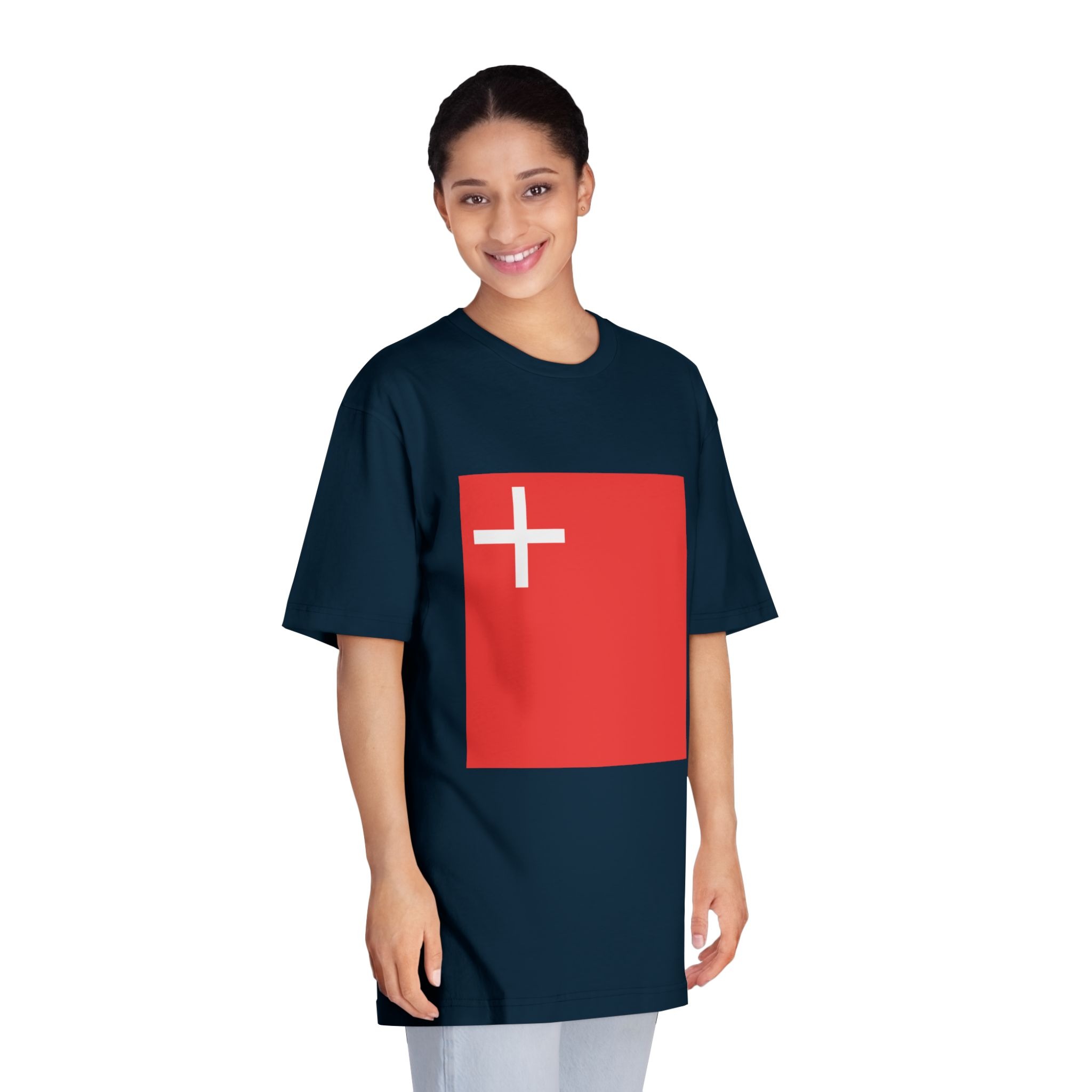 Flag of Canton of Schwyz Unisex Classic Crewneck T Shirt - Image 19