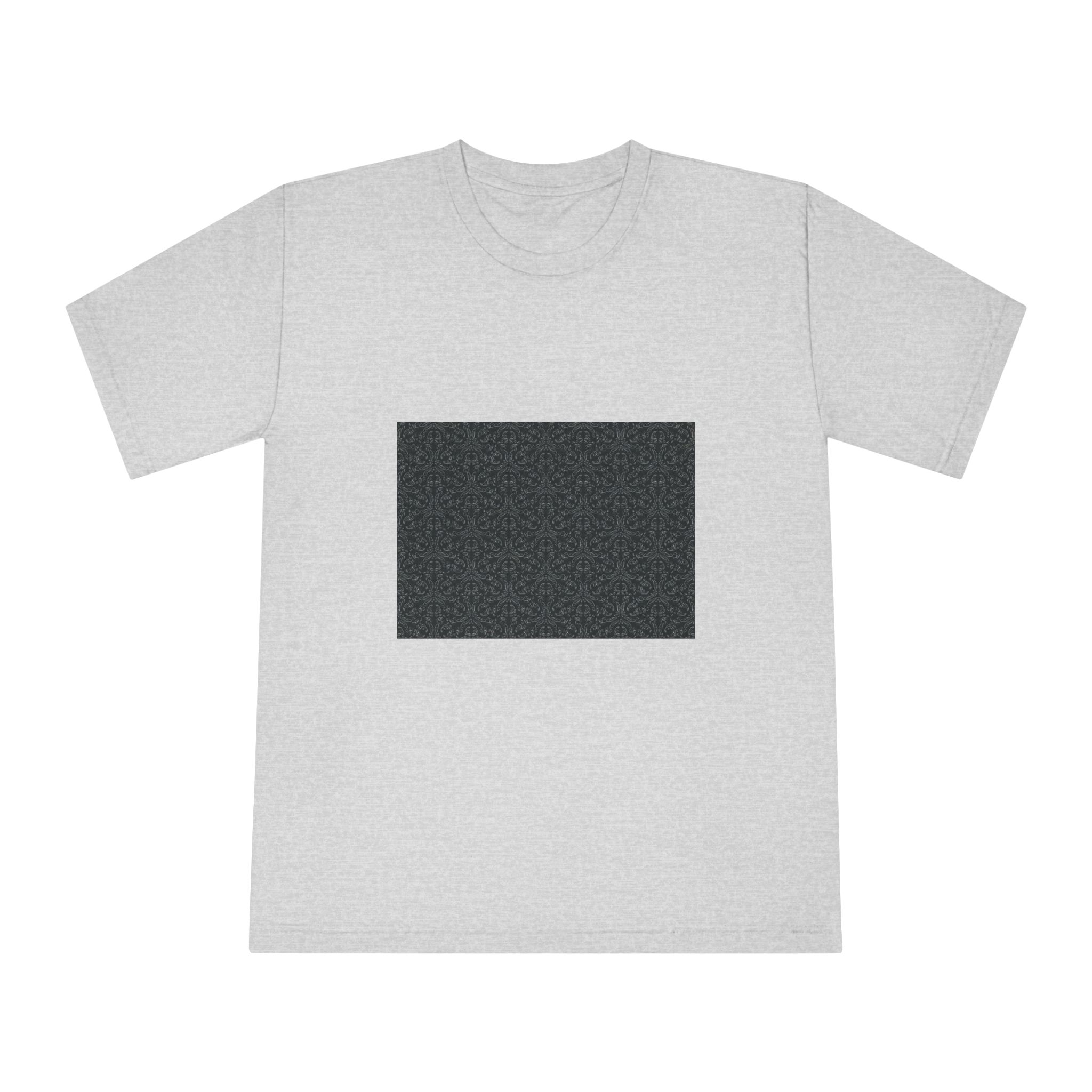 Dark Background With Floral White Ornament Unisex Classic Crewneck T Shirt - Image 13