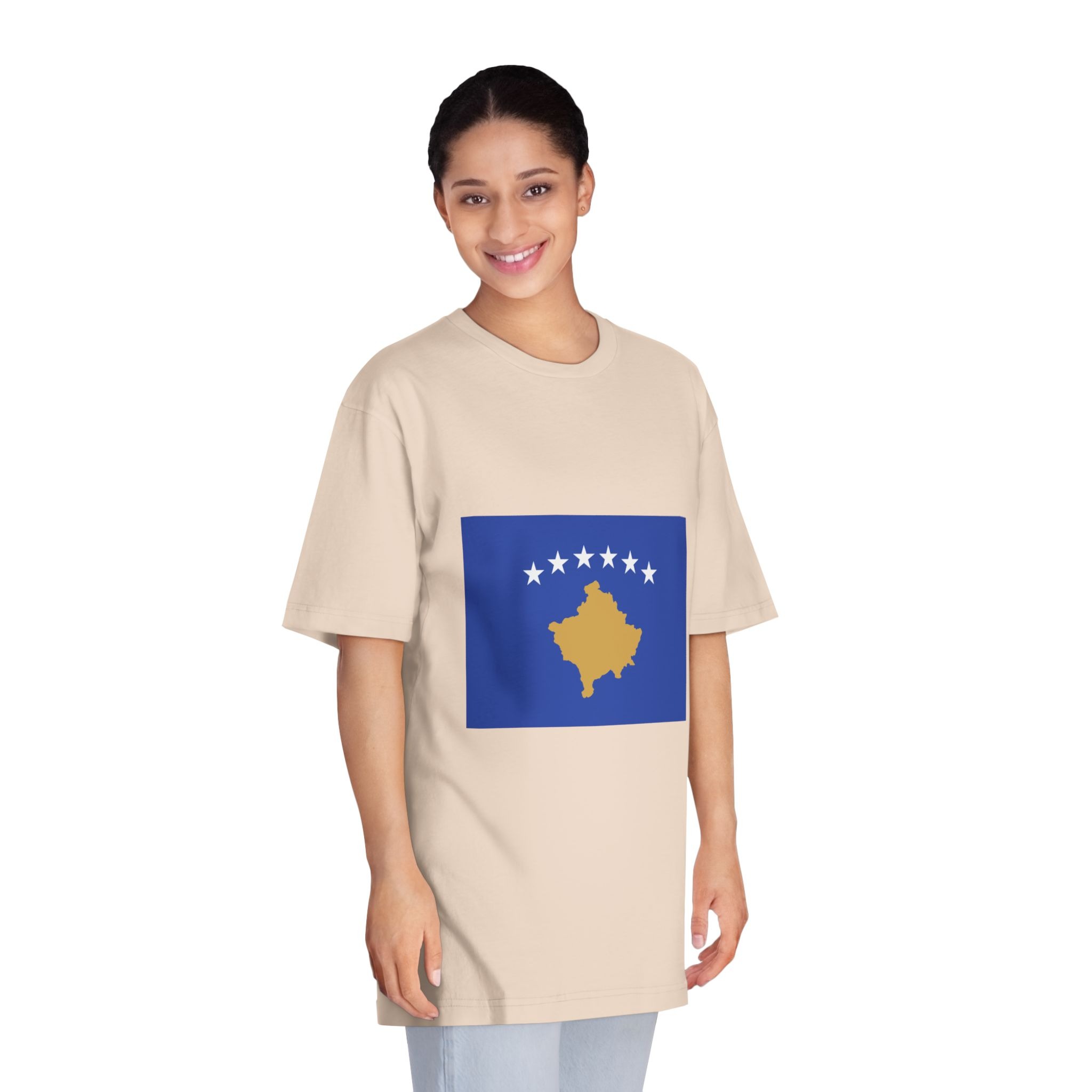Flag of Kosovo Unisex Classic Crewneck T Shirt - Image 11