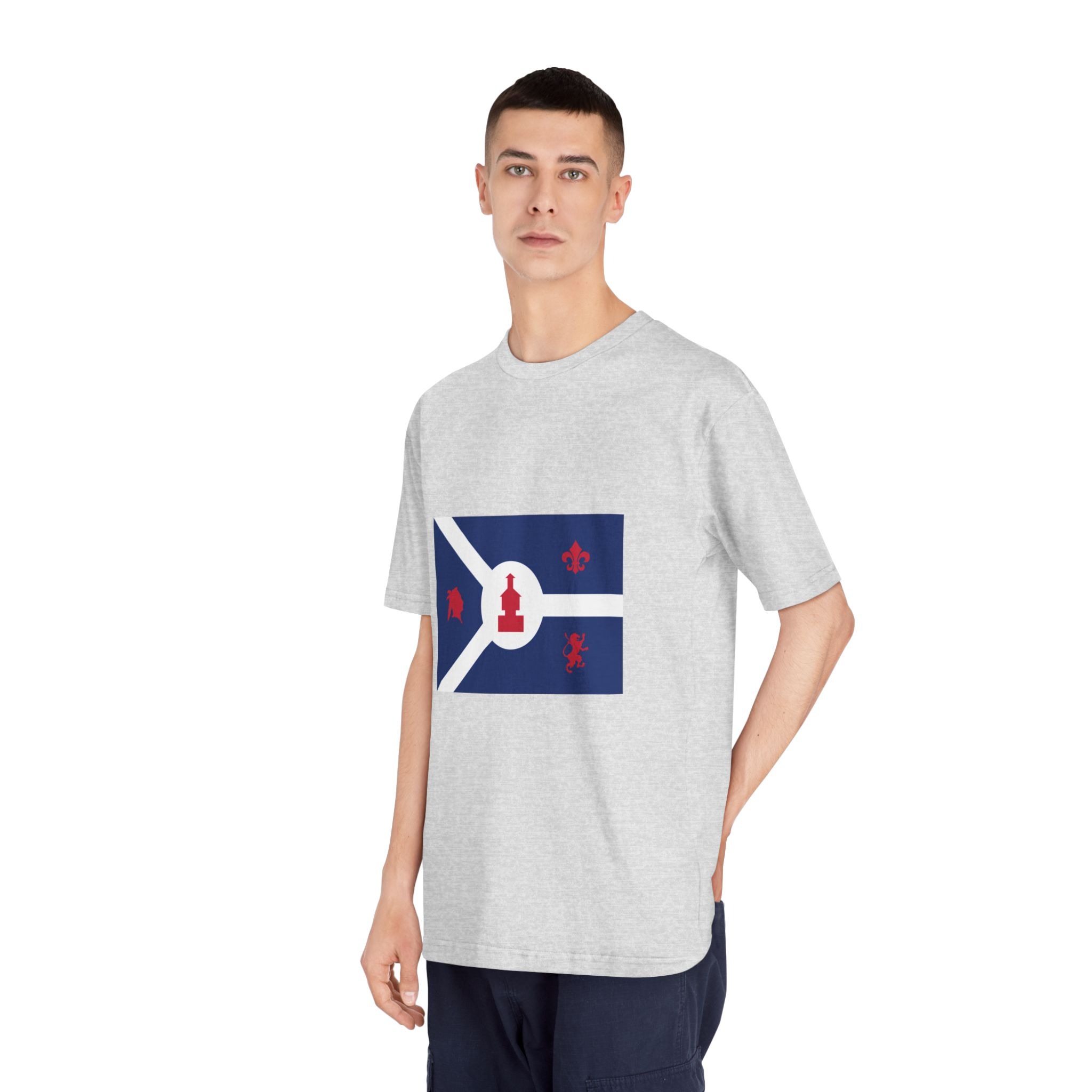 Flag of Fort Wayne, Indiana Unisex Classic Crewneck T Shirt - Image 16