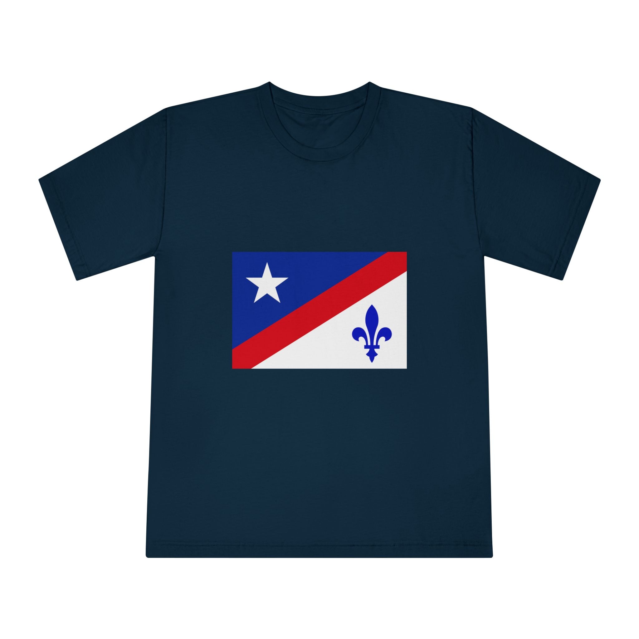 Drapeau Francoamericain Frenchamerican Tricolor Flag Symbol Francophone Comm Unisex Classic Crewneck T Shirt - Image 17