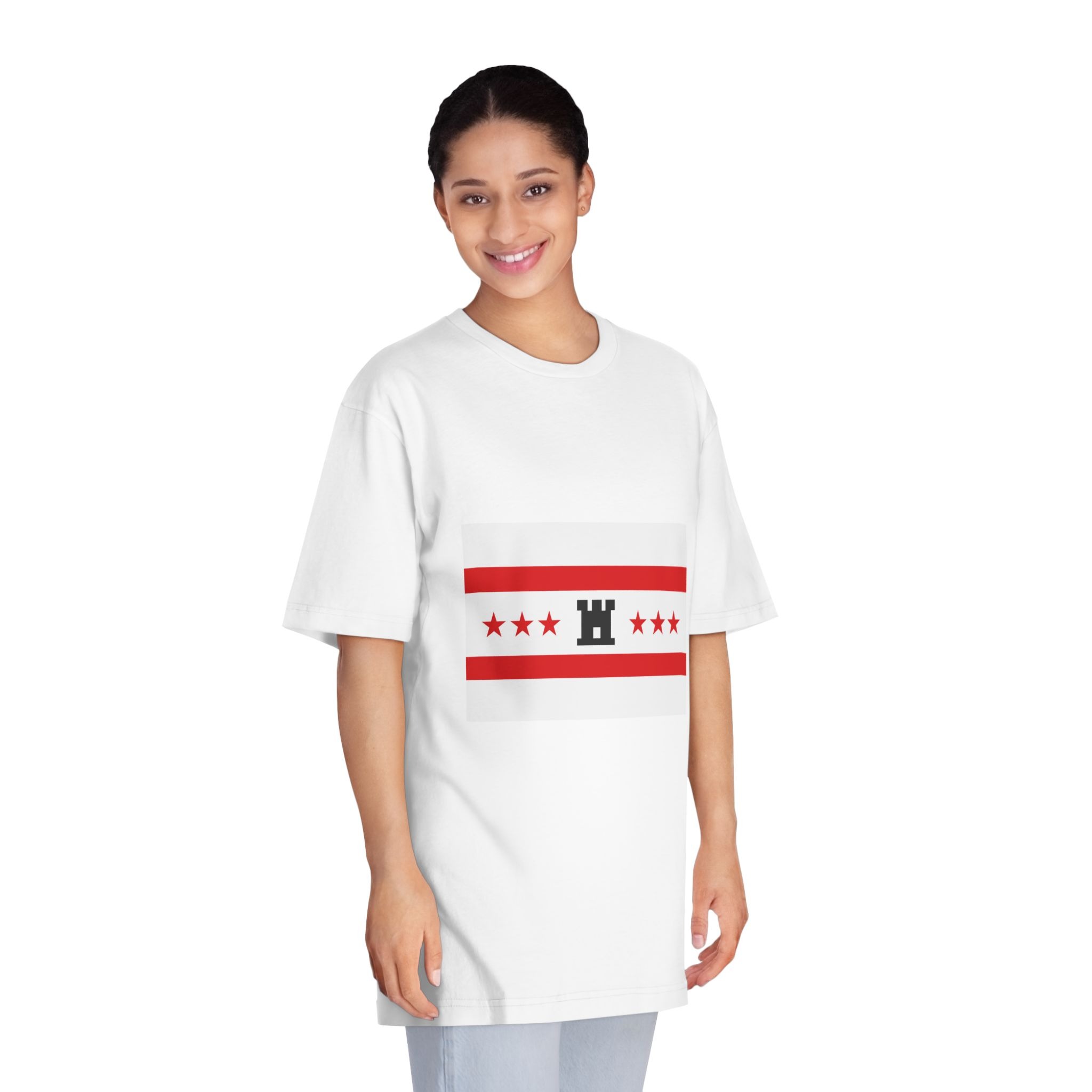 Drenthe Flag Red White Horizontal Stripes With Black Yellow Emblem Regional Flag Drenthe Unisex Classic Crewneck T Shirt - Image 3