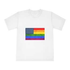 Usa Pride Flag With Grunge Texture Lgbt Community Sign Unisex Classic Crewneck T Shirt