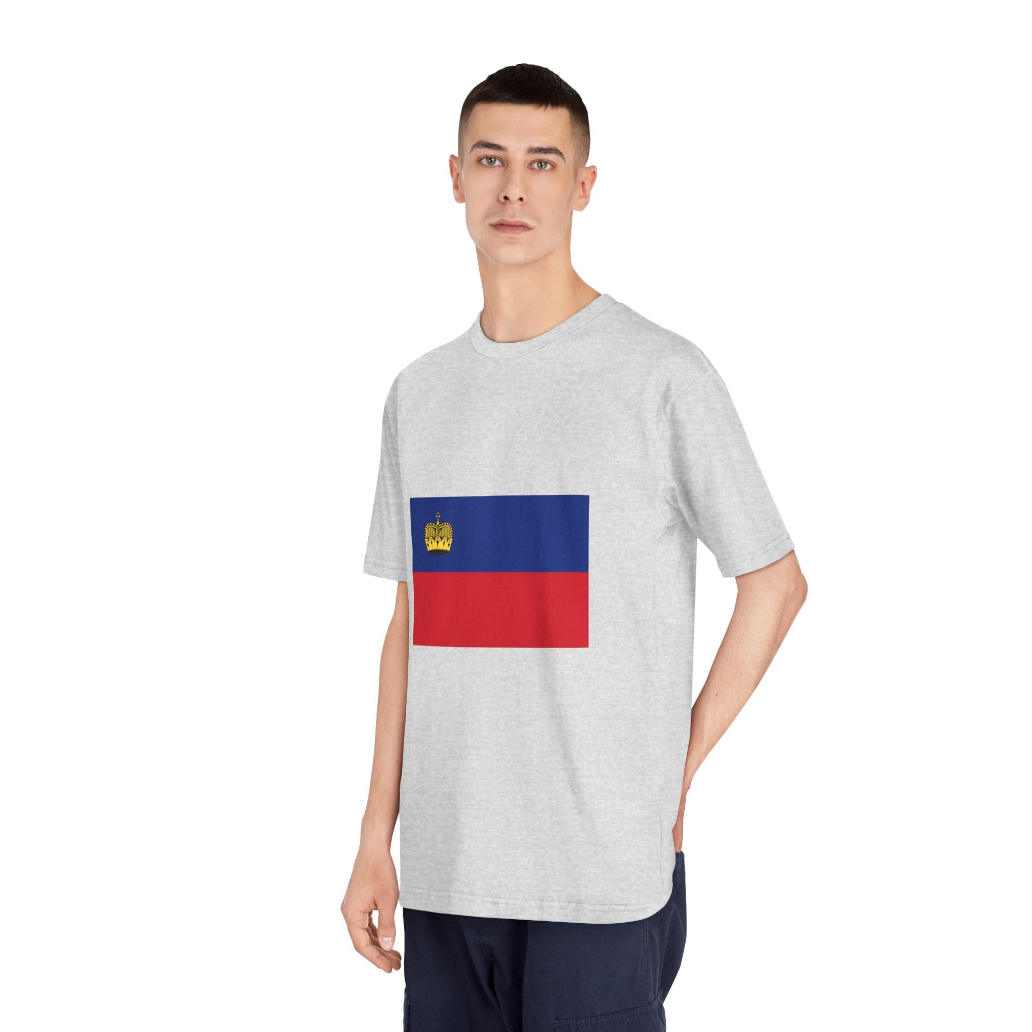 Flag of Liechtenstein Unisex Classic Crewneck T Shirt - Image 16