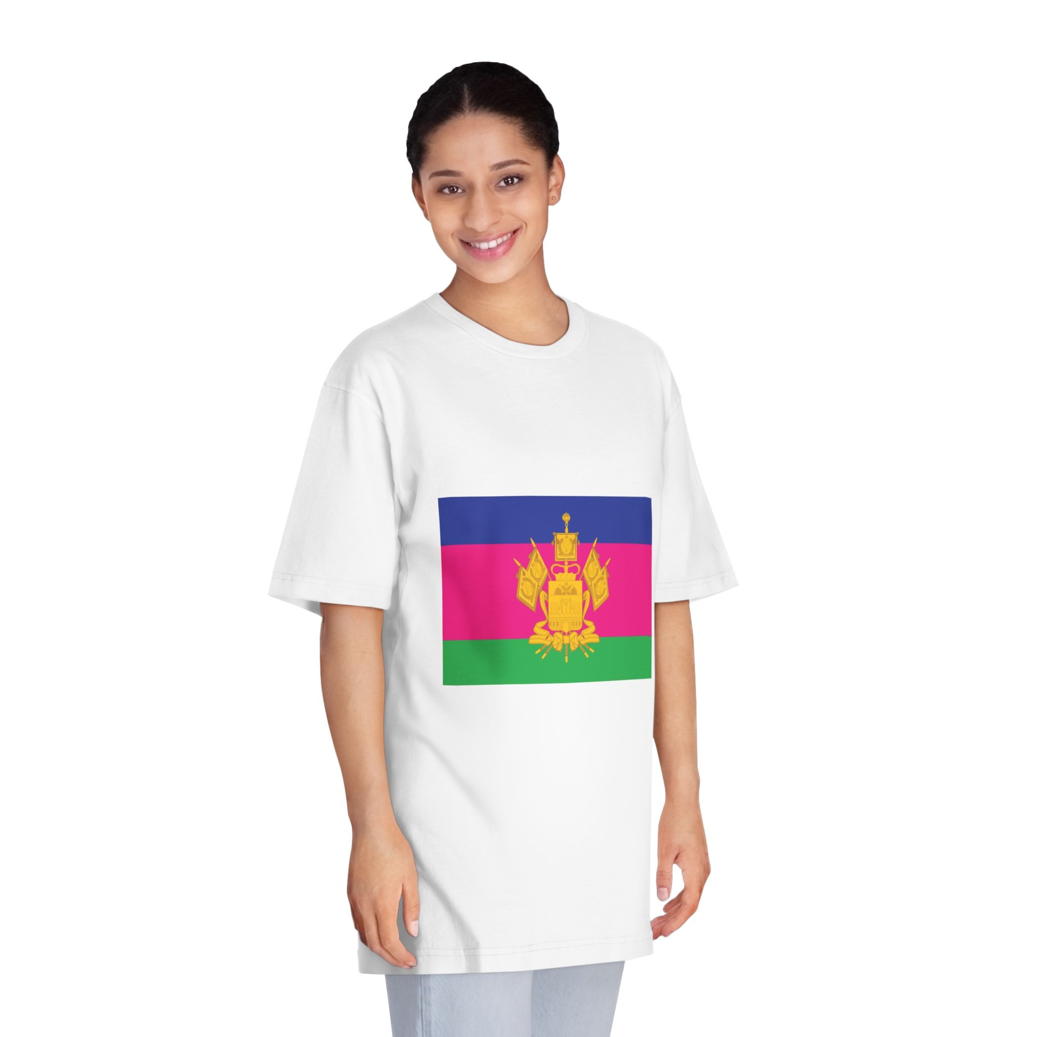 Flag of Krasnodar Krai Unisex Classic Crewneck T Shirt - Image 3
